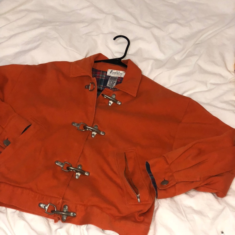 Super cool jacket with actual metal buckles.